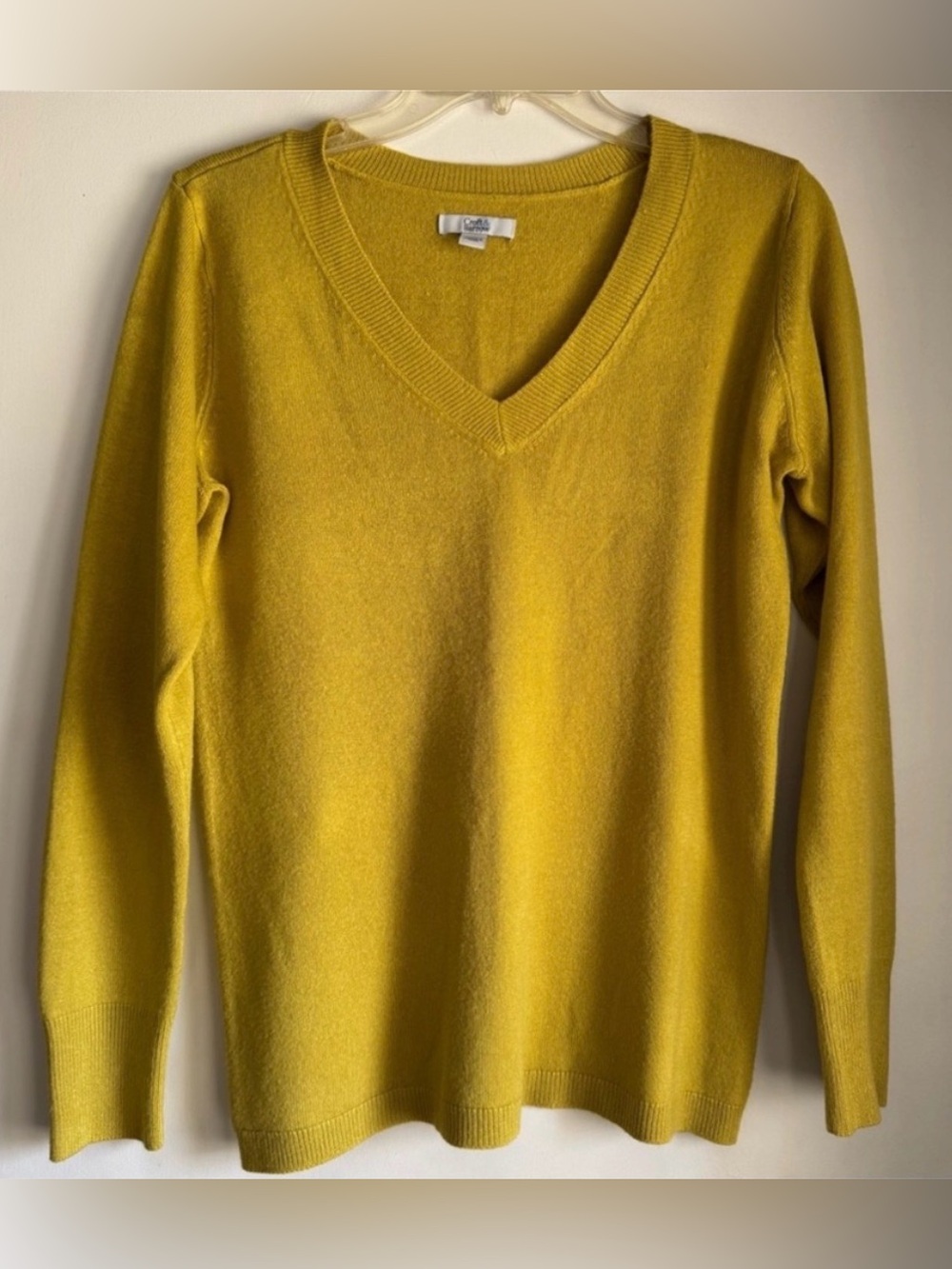 Croft & Barrow Mustard Yellow V-Neck Sweater